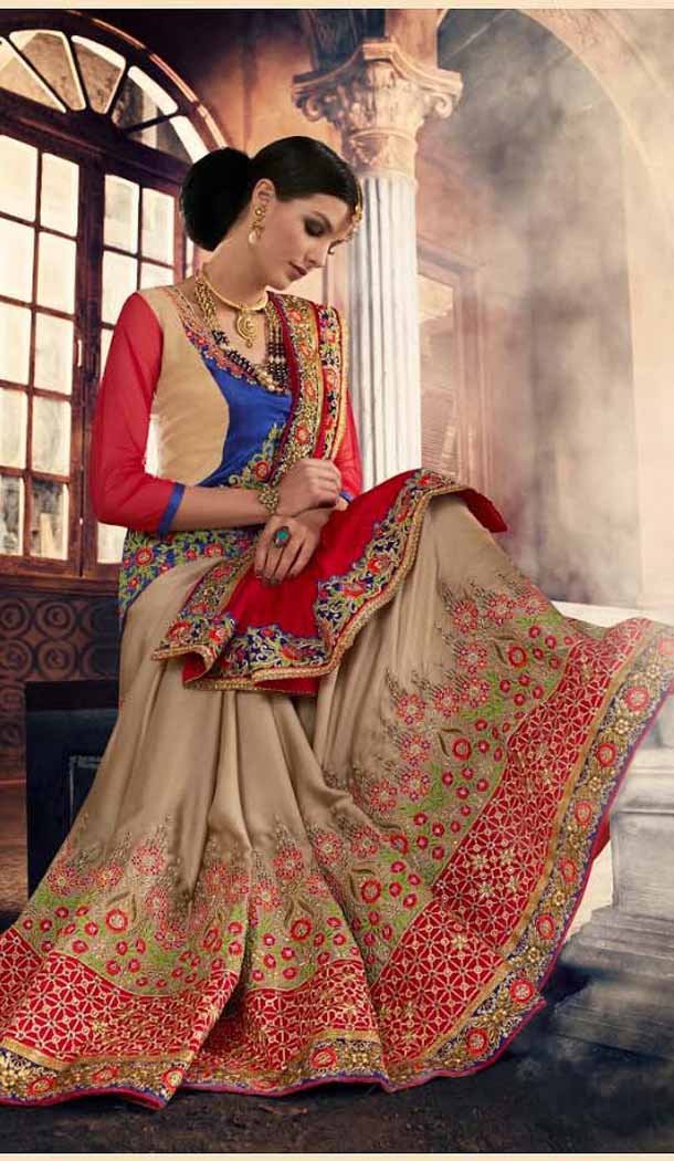 Red Color Georgette Designer Wear Style Saris Blouse | FH548982207