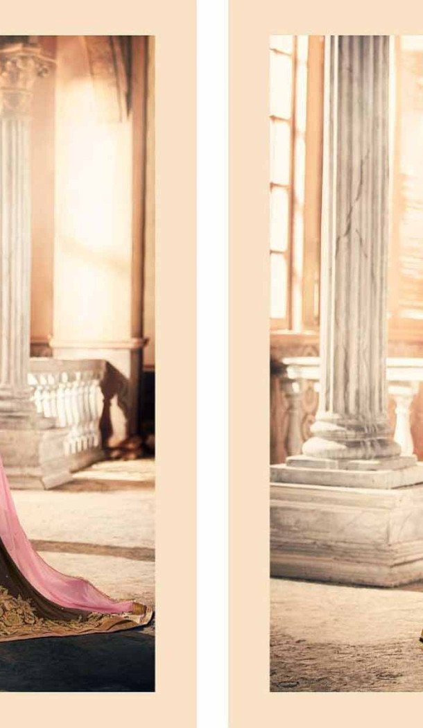 Salmon Color Georgette Designer Wear Style Saris Blouse | FH548982208