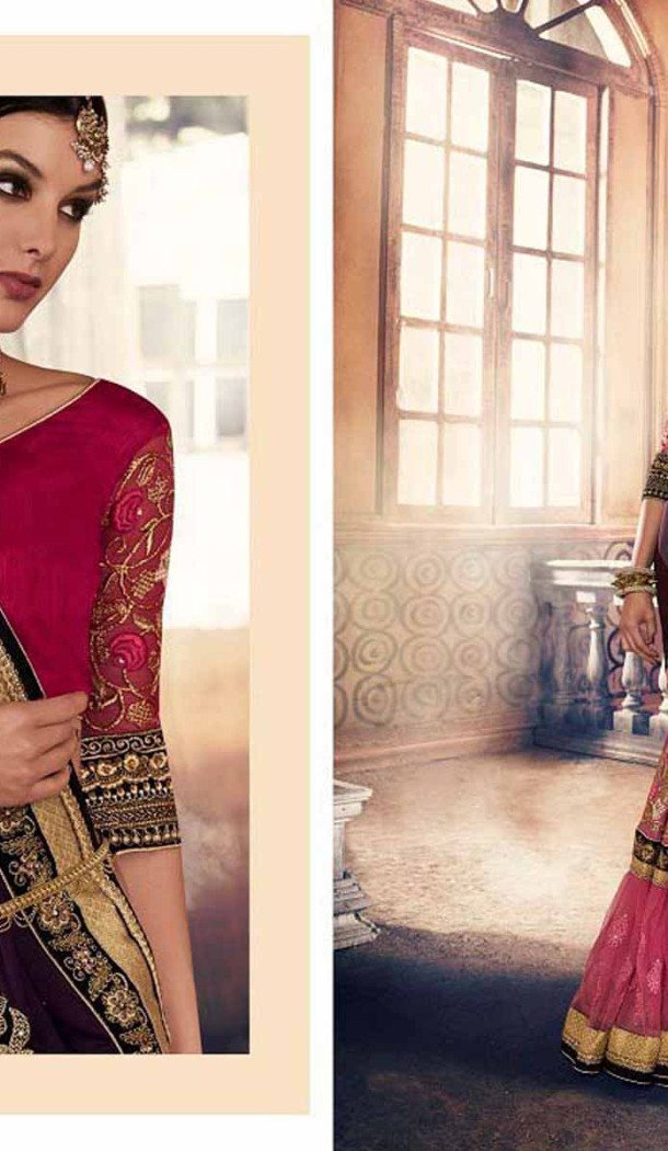 Maroon Color Georgette Designer Wear Style Saris Blouse | FH548982215