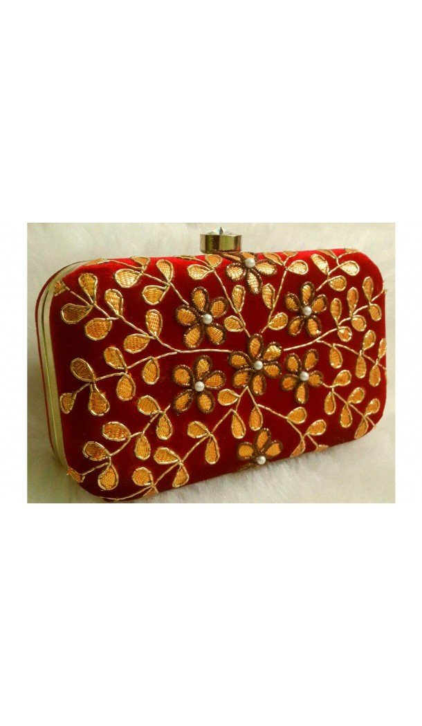 red bridal clutch