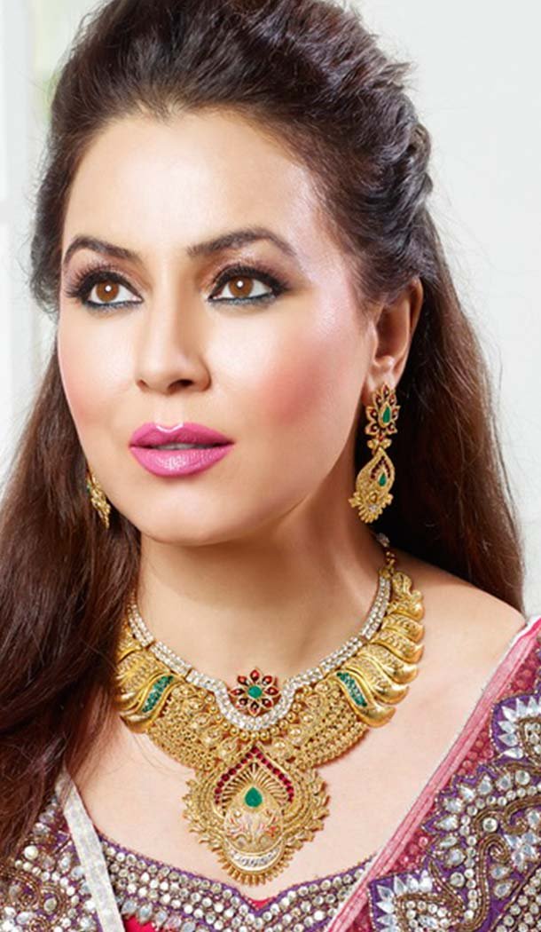 Womens Fashion Alloy Work Golden Color Necklace Set | FH551311332700