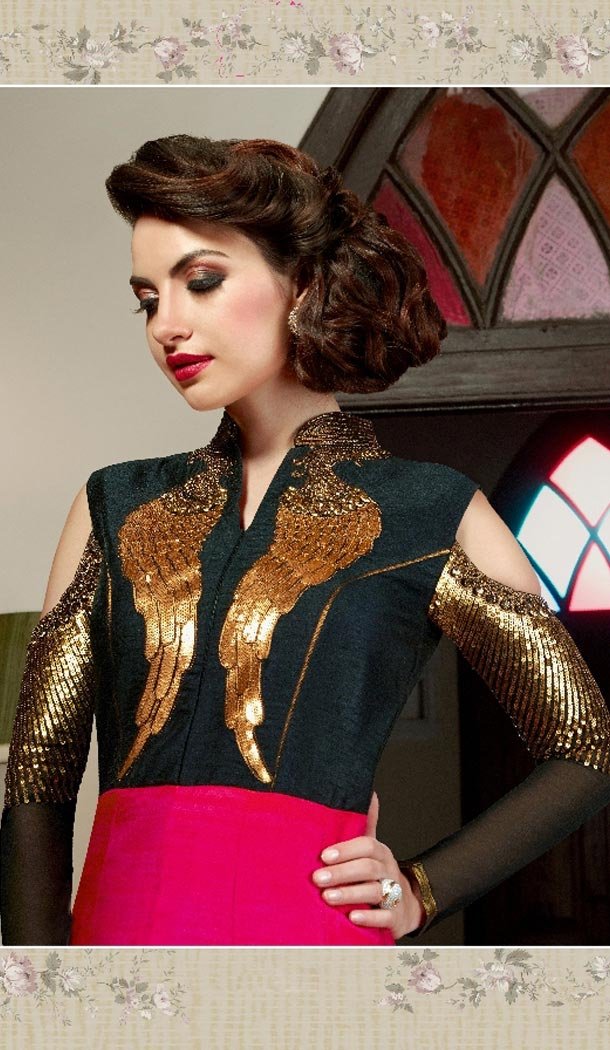 Deep Pink Color Digital Print Long Pakistani Eid Festive Salwar Kameez | FH562883815