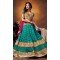 Crystals Stones Silk Emerald Color Party Wear Circular Lehenga Choli | FH564684040