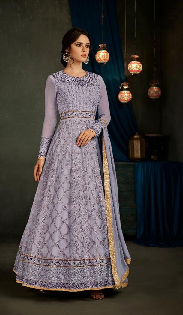 Purple Color Long Anarkali Style Salwar Kameez | KF799476659