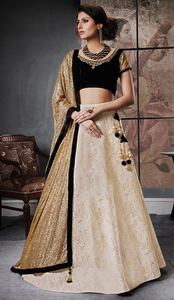 Dazzling Diva Black Color Net Designer Womens Lehenga Choli | 323937834