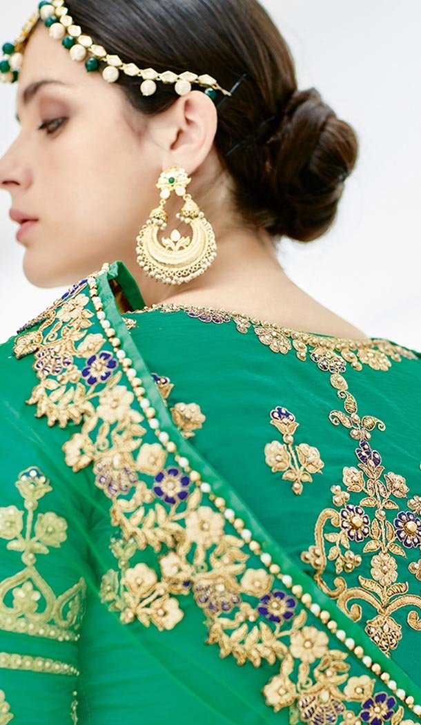 Green Color Silk Satin Heavy Designer Wedding Lehenga Choli