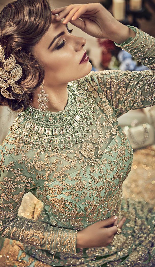 Dazzling Light Green Color Butter Fly Net Designer Wear Salwar Kameez | 358442434
