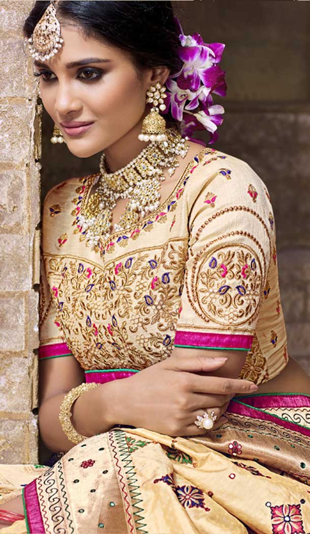 Beige Color Pure Banarasi Silk Designer Saree | 358142412