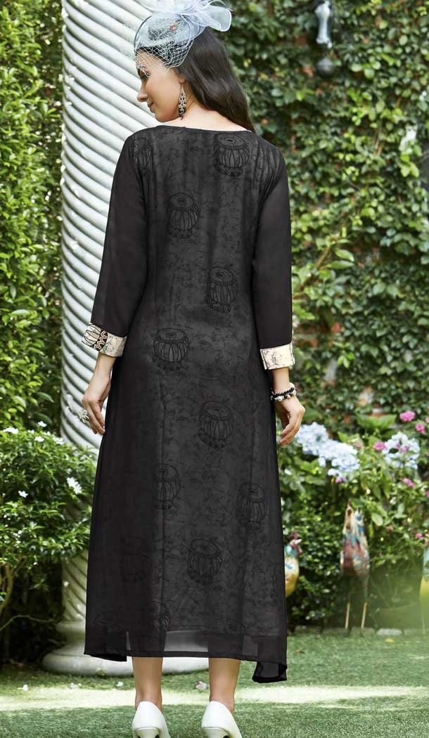 Black Color Heavy Rayon Trendy Designer Readymade Kurti | 366743575 Black Color Heavy Rayon Trendy Designer Readymade Kurti | 366743575