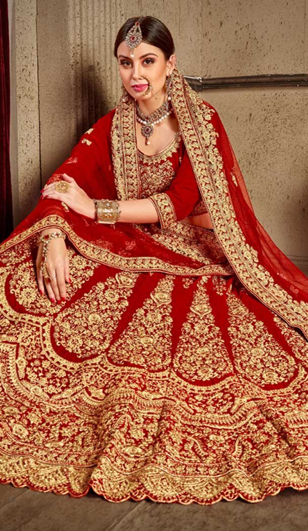 bridal lehenga red colour
