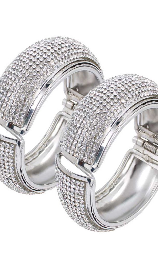 Silver Color Alloy Diamond Kada Style Bangles | 367343658