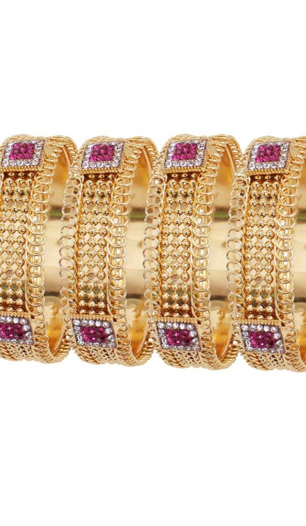 Divine Gold Color Gold Plated Kada Style Bangles | 367343666