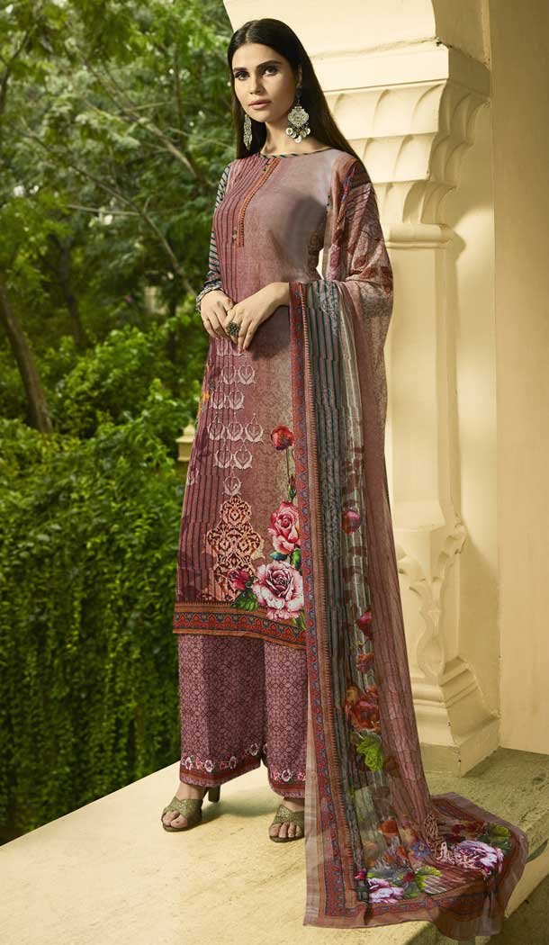 Multi Color Faux Italian crepe Casual Wear Palazzo Suit | 383145793