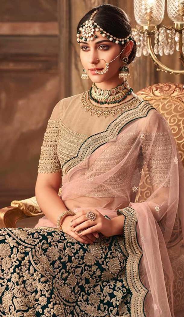 Exceptional Green Color Net Designer Wedding Lehenga Choli | 383045789