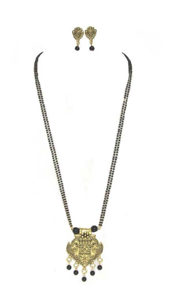 Alloy and Black Beads Imitation Jewellery Mangalsutra Women - 395847733