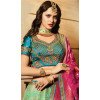 Two Tone Blue Color Banarasi Silk Designer Wedding Lehenga Choli For Women - 394747649
