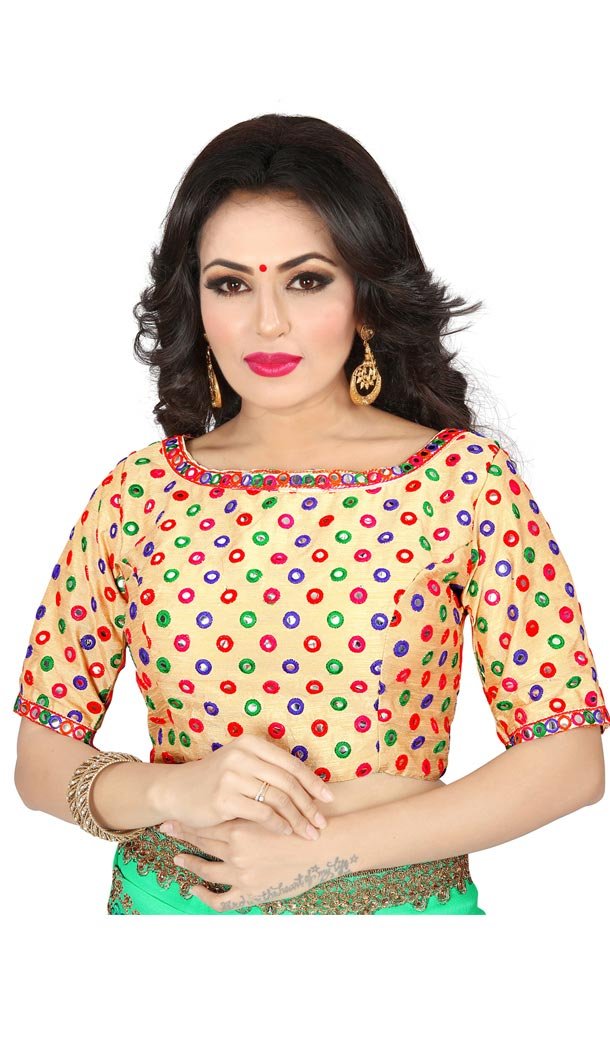 Cream Color Heavy Benglori Cotton Silk Designer Readymade Blouse - 353641818
