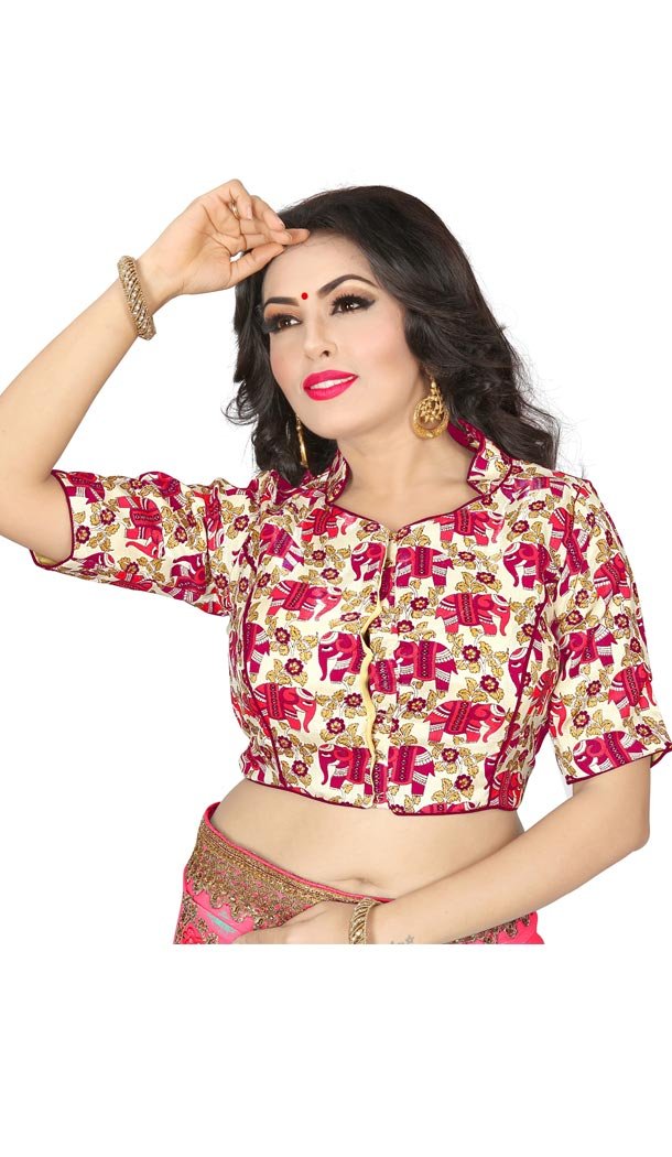 Pink Color Heavy Benglori Cotton Silk Designer Readymade Blouse - 353641821