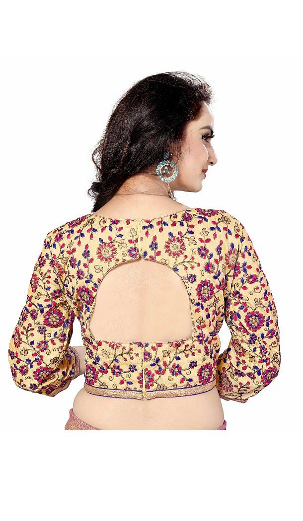 Beige Color Heavy Benglori Silk Designer Readymade Blouse For Women - 297834576