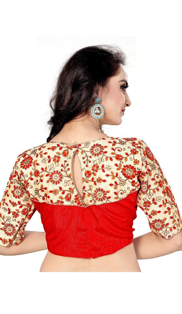 Red Color Heavy Benglori Silk Designer Readymade Blouse For Women - 297834578