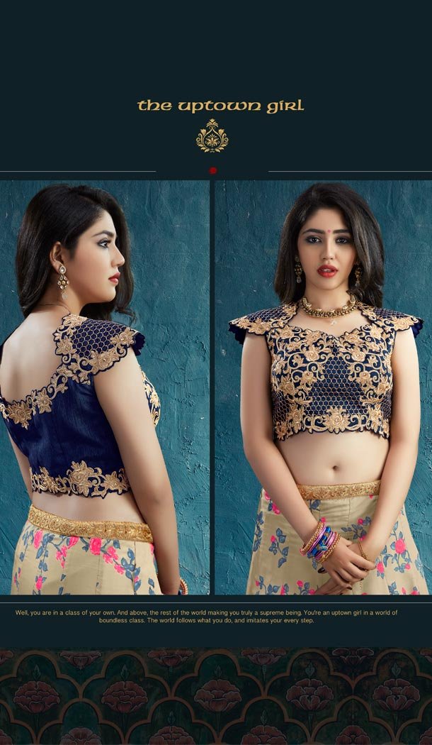 Beige Color Muslin Silk Designer Wear Girl Lehenga Choli - 56395625