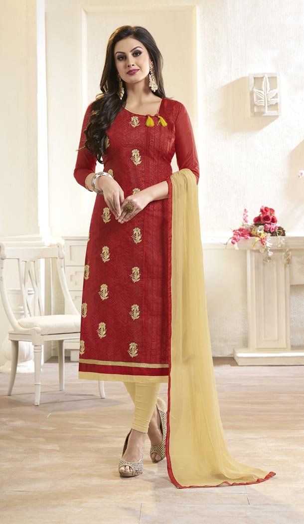 Maroon Color Modal Cotton Embroidery Office Wear Formal Salwar Kameez - 403548739