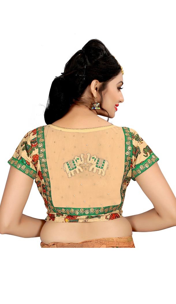 Yellow Color Pure Cotton Kalamkari Foil Print Designer Readymade Blouse - 404348809