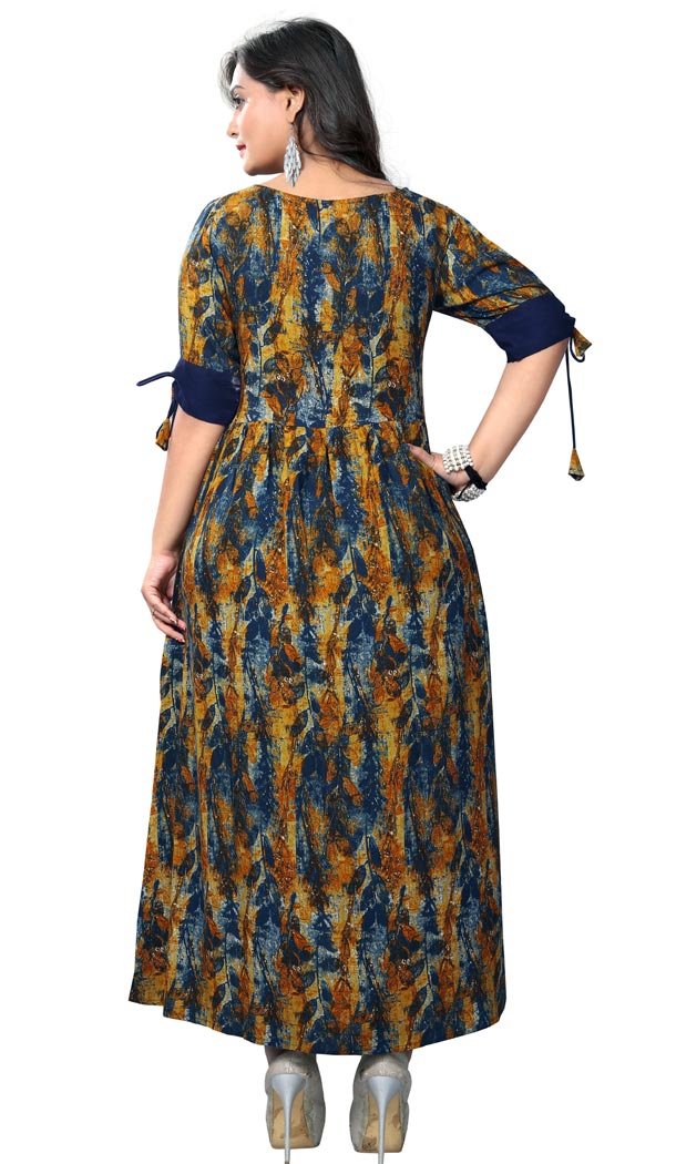 Multi Color Reyon Party Wear Readymade Kurti - 394447561
