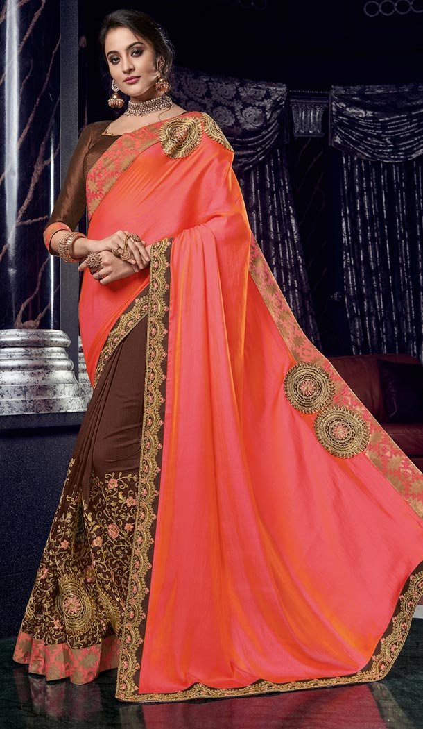 Exquisite Multi Color Two Tone Silk Party Wear Designer Saree - 405649051
