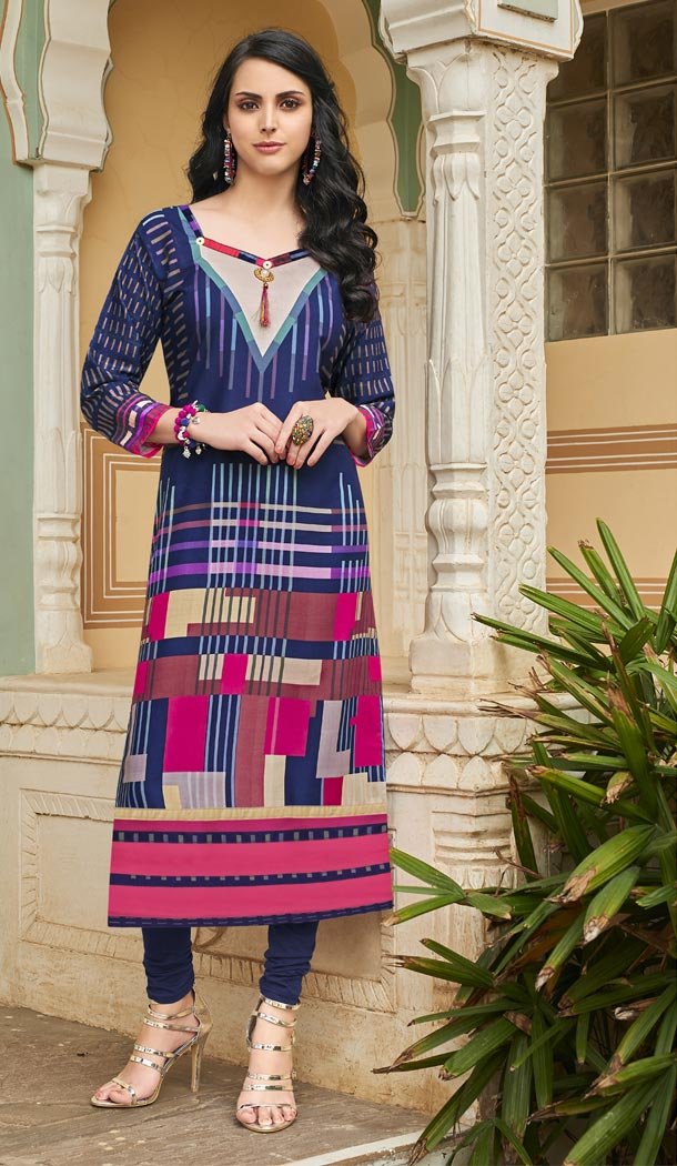 Aesthetic Violet Color Poly Rayon Party Wear Readymade Kurti Aesthetic Violet Color Poly Rayon Party Wear Readymade Kurti