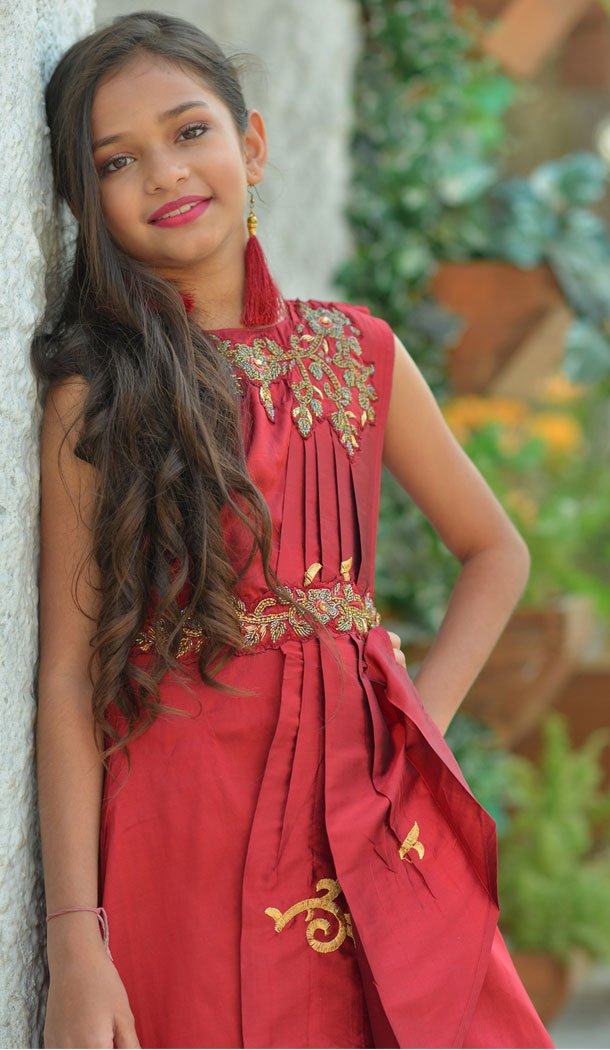 crop gown for girls