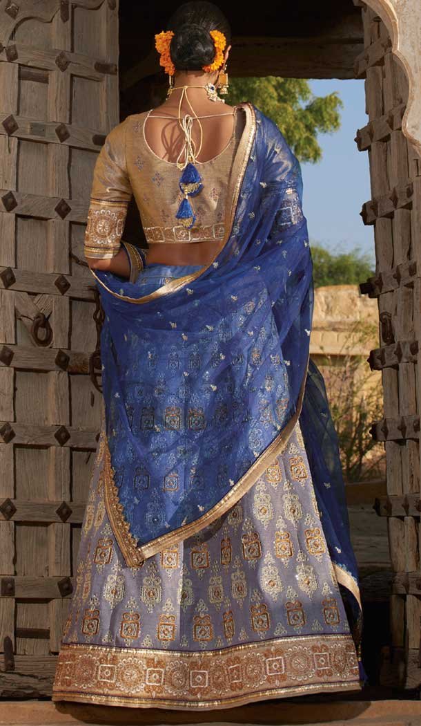 Tan Color Silk Heavy Bridal Weadding Wear Lehenga Choli - 475558444