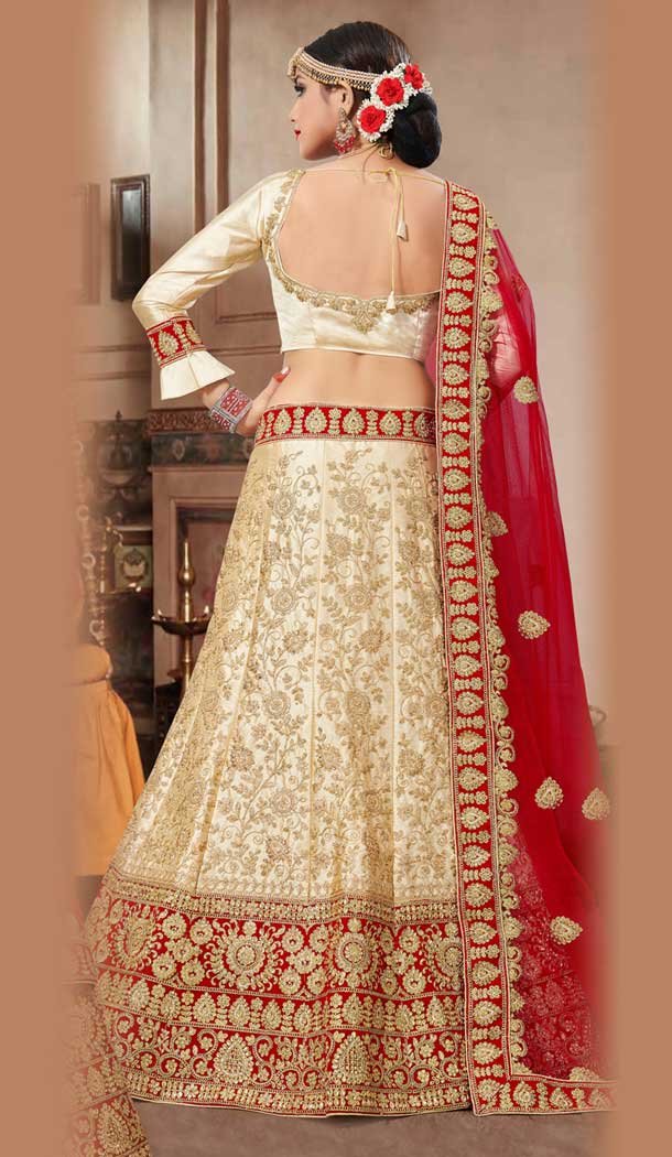 Beige Color Silk Satin Designer Plus Size Chaniya Choli - 480459086