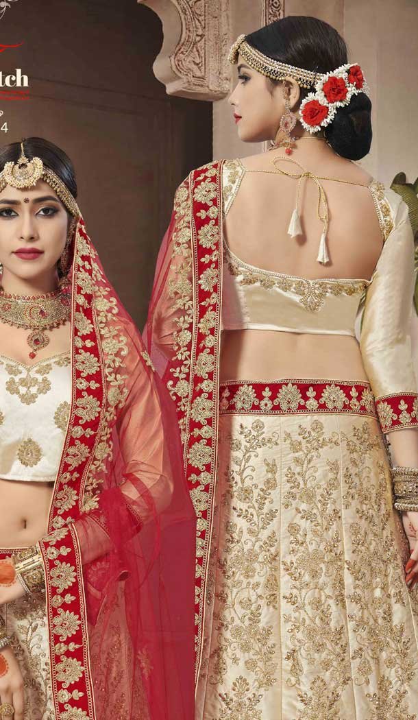 Beige Color Silk Satin Designer Plus Size Chaniya Choli - 480459089