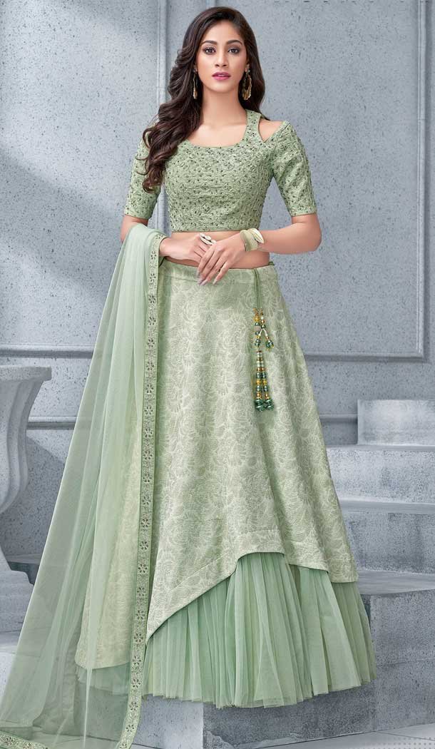 pastel lehenga choli