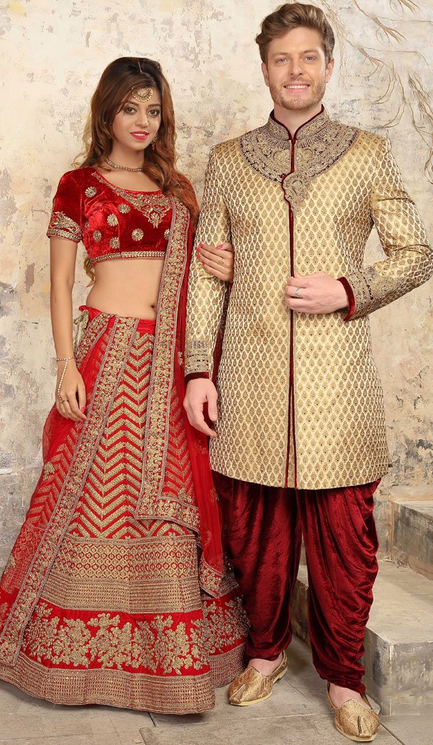 Mesmerizing Tan Color Jacquard Exclusive Ready made Indo Western Sherwani - 504661893