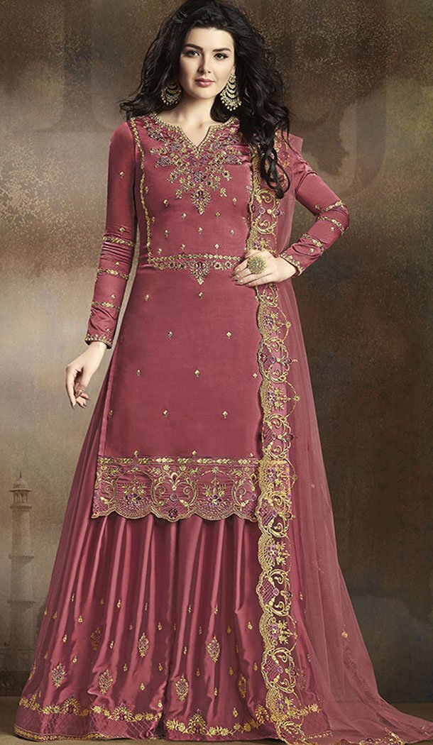 dark pink colour dress