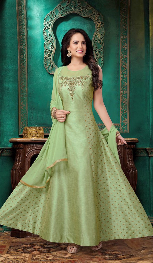 soft silk churidar
