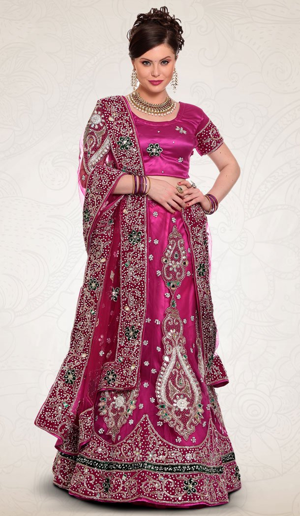 Purple Color Net Bridal Wedding Designer Lehenga Choli - 219525247