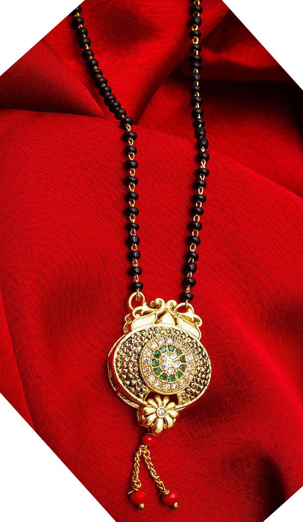 Chic Golden Color Alloy Pendant Designer Imitation Mangalsutra Jewellery - 533365556