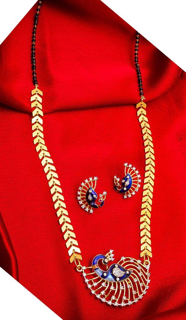 Alluring Golden Color Alloy Pendant Designer Imitation Mangalsutra Jewellery - 533365565