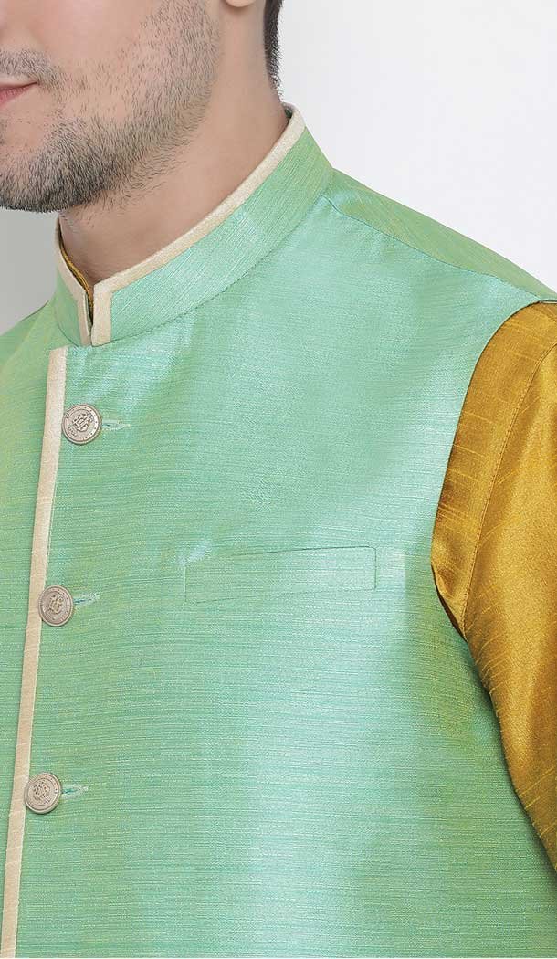 Mustard New Kurta Pajama With Jacket