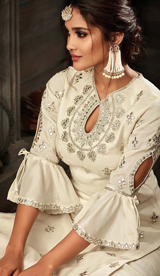 white colour salwar suit design