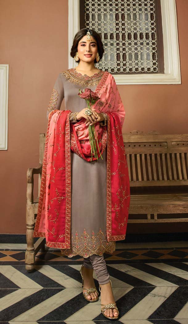 Heavy Georgette Beige Embroidery Salwar Kameez -581072322