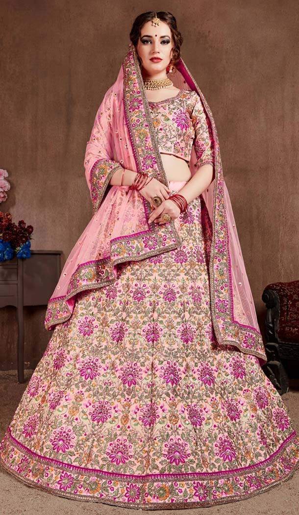 Sangeet Lehenga Plus Size Blouse in Pastel Pink -580972317