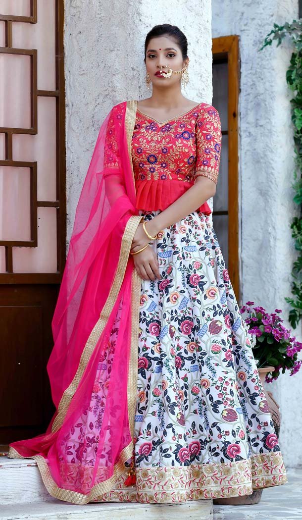 MulitColor Color Silk Designer Sangeet Ceremony Lehenga Choli -588473071