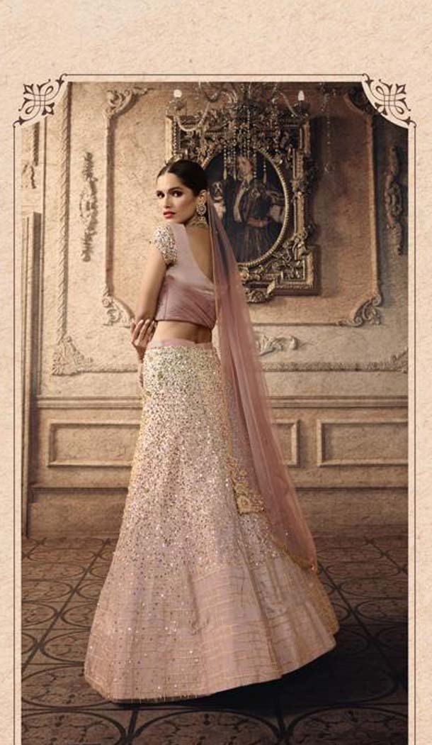 Baby Pink Color Net Designer Mehendi Sangeet Wear Lehenga Choli -633178912