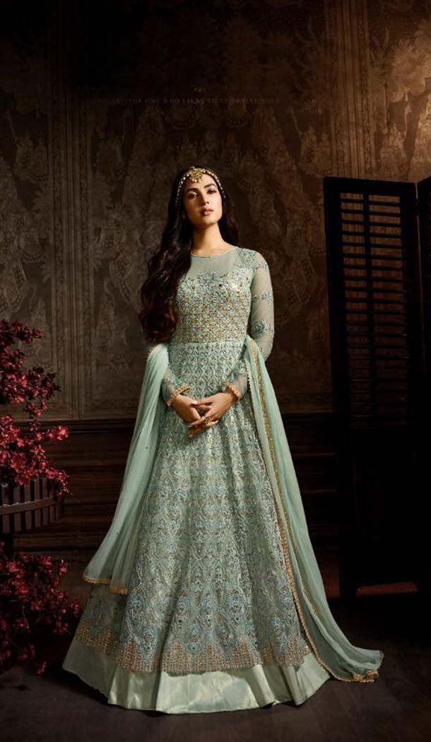 sea green dress
