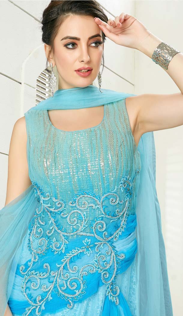 designer light blue dress