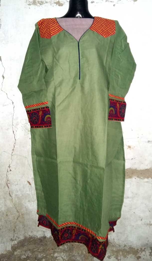 Green Color Cotton Party Readymade Kurtis | FH5555119